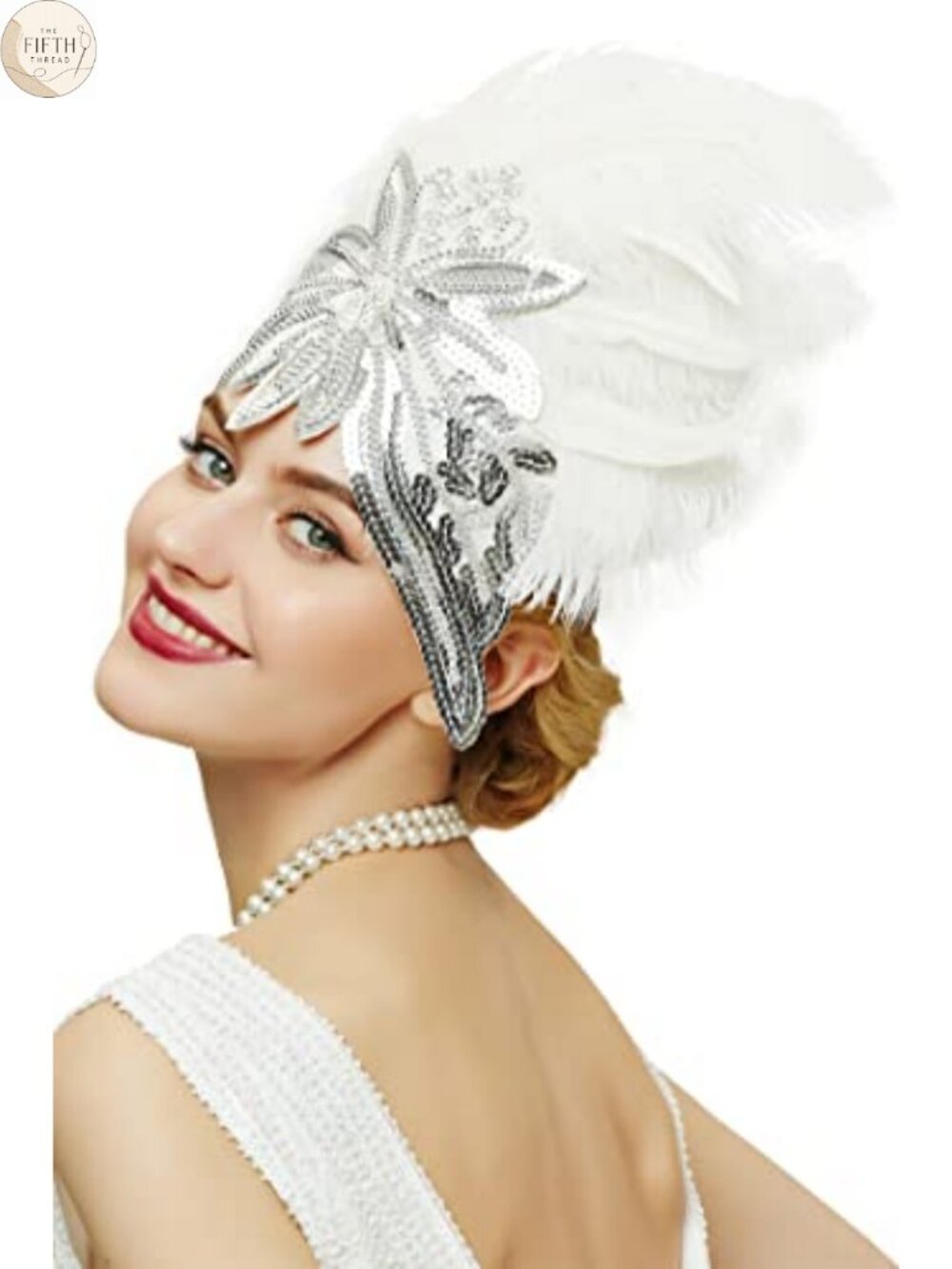Ostrich Feather Headpiece Showgirl Pageant Headband